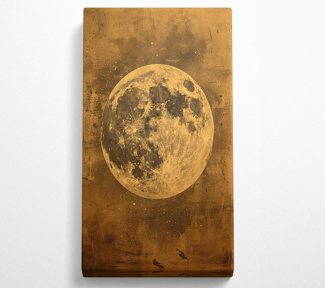  A Canvas Print of Gold Distressed Moon Canvas Art