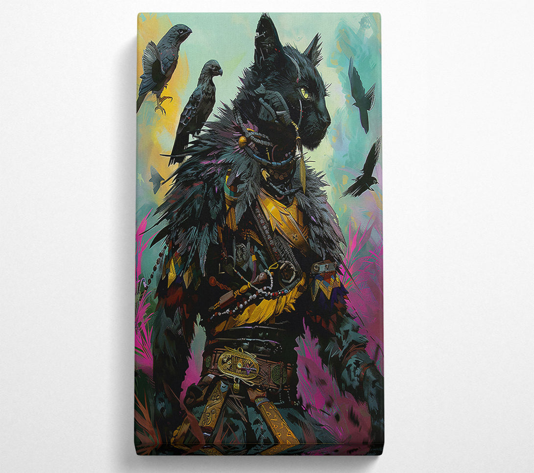  A Canvas Print of Black Feline Guardian Canvas Print