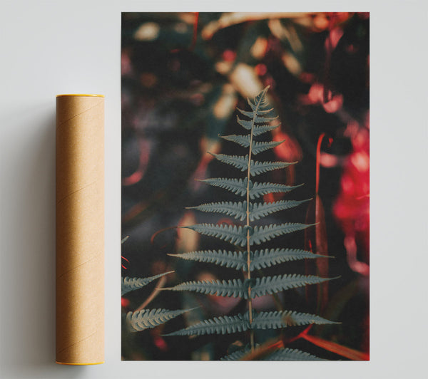 Teal Fern Whisper Poster