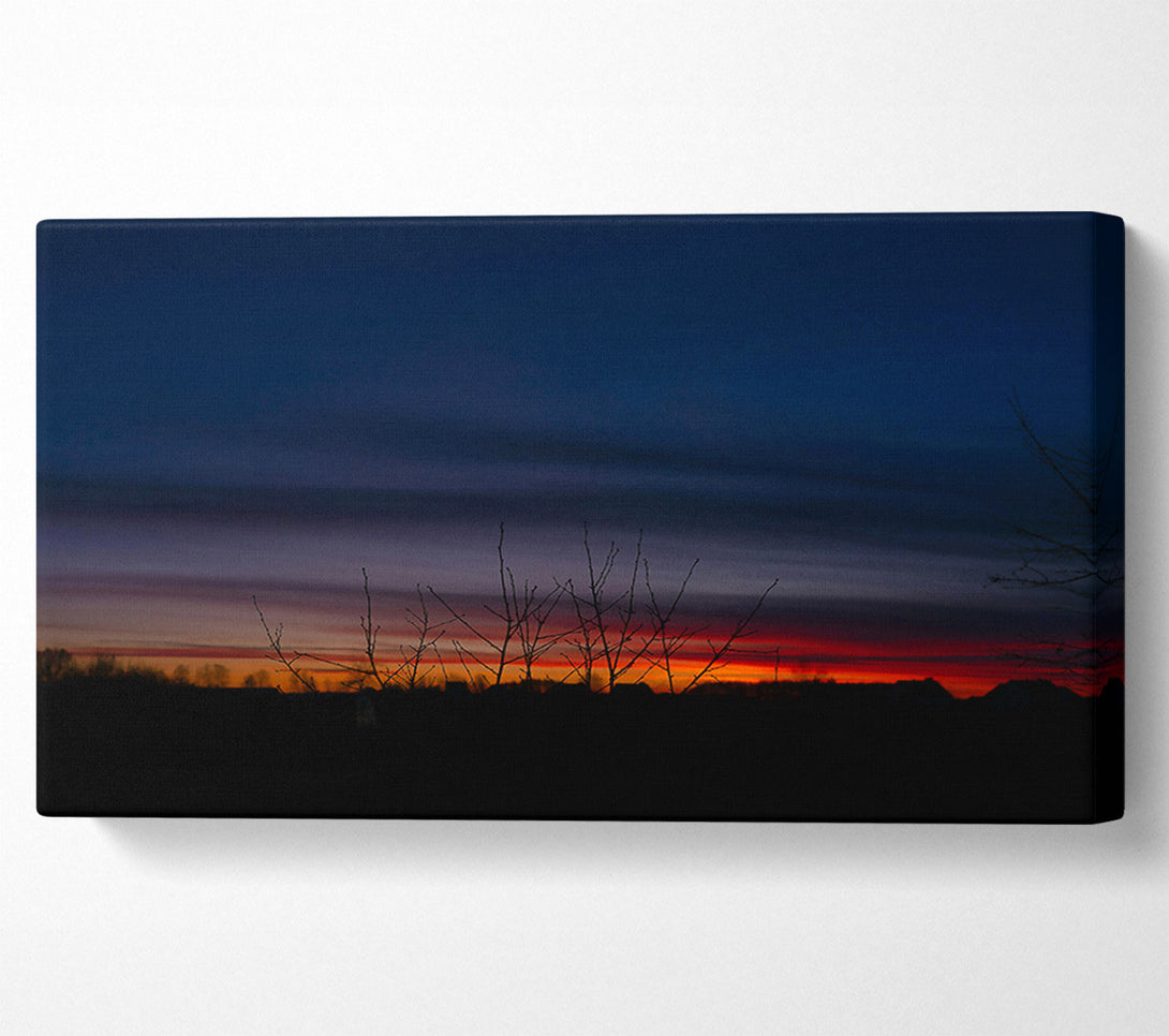  A Canvas Print of Crimson Sky Silhouette Canvas Print