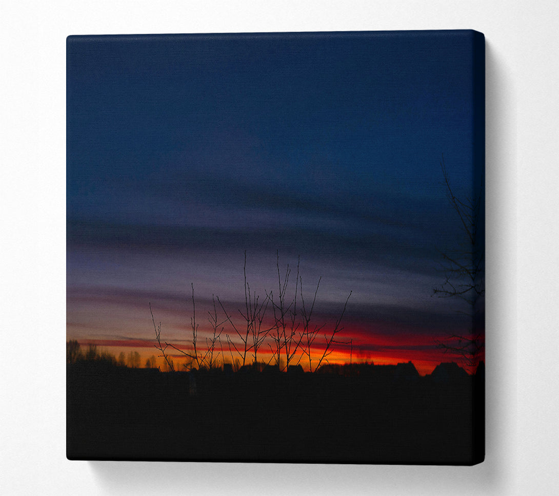  A Canvas Print of Crimson Sky Silhouette Canvas Print