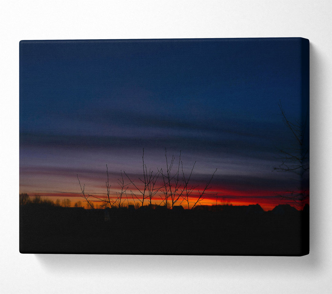  A Canvas Print of Crimson Sky Silhouette Canvas Print