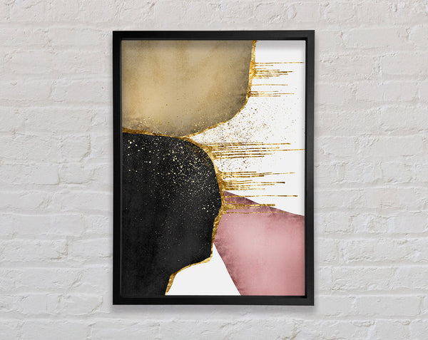 Gold Drip Abstract (1) Framed Print