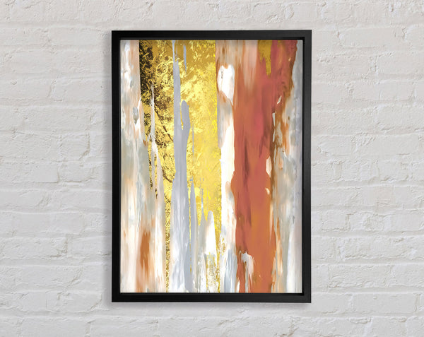 Gold Drip Abstract Framed Print