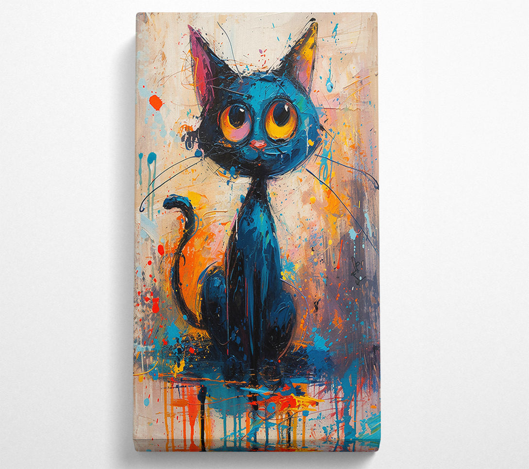  A Canvas Print of Azure Feline Gaze Canvas Art