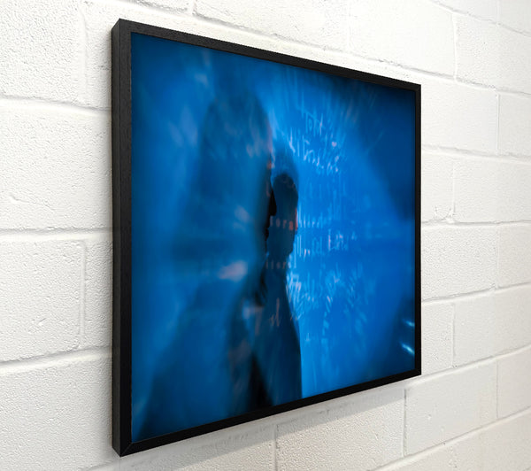 Blue Figure In Fog