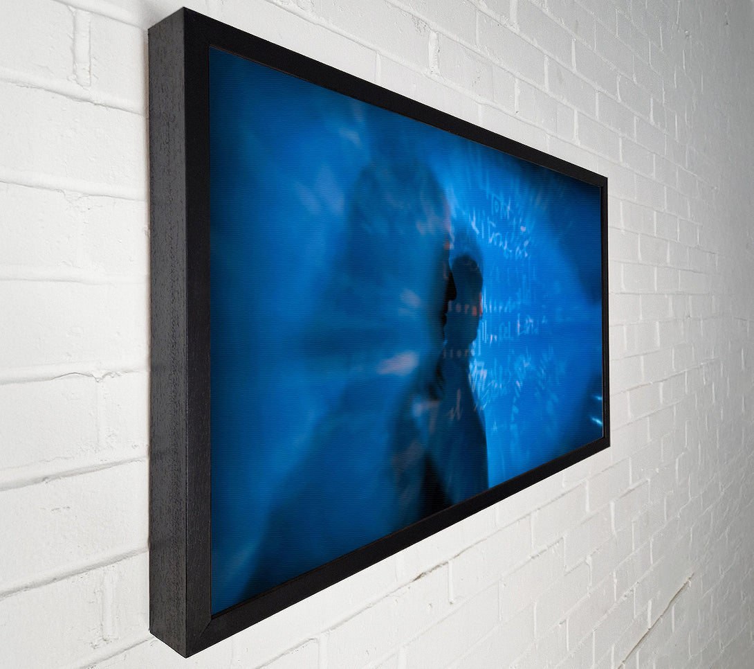  A Canvas Print of Blue Figure In Fog Canvas Wall Art