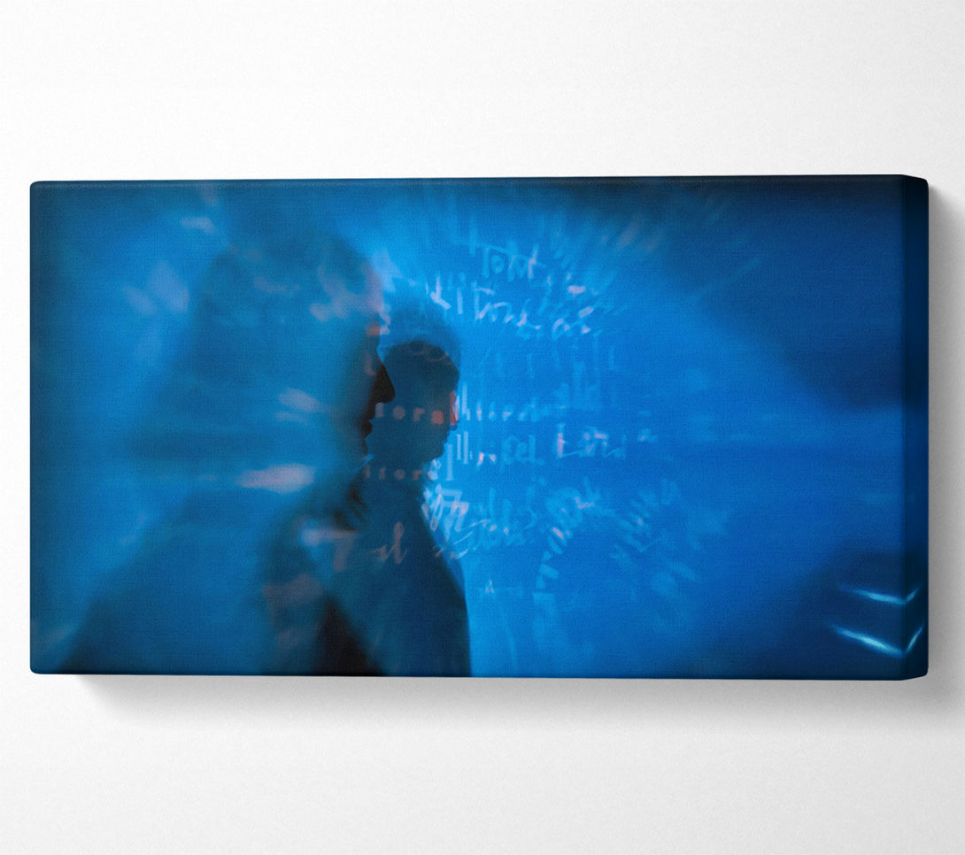  A Canvas Print of Blue Figure In Fog Canvas Wall Art