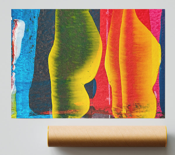 Yellow Abstract Flow Print