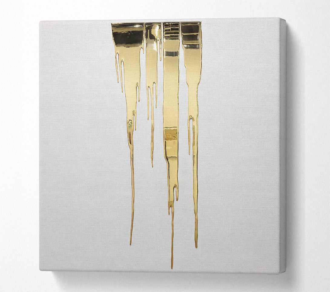  A Canvas Print of Gold Drip Canvas Art