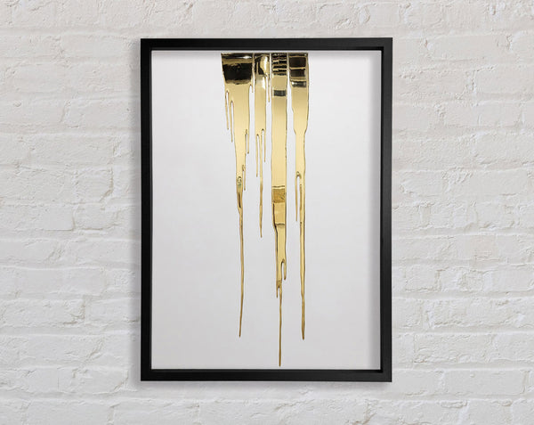 Gold Drip Framed Print
