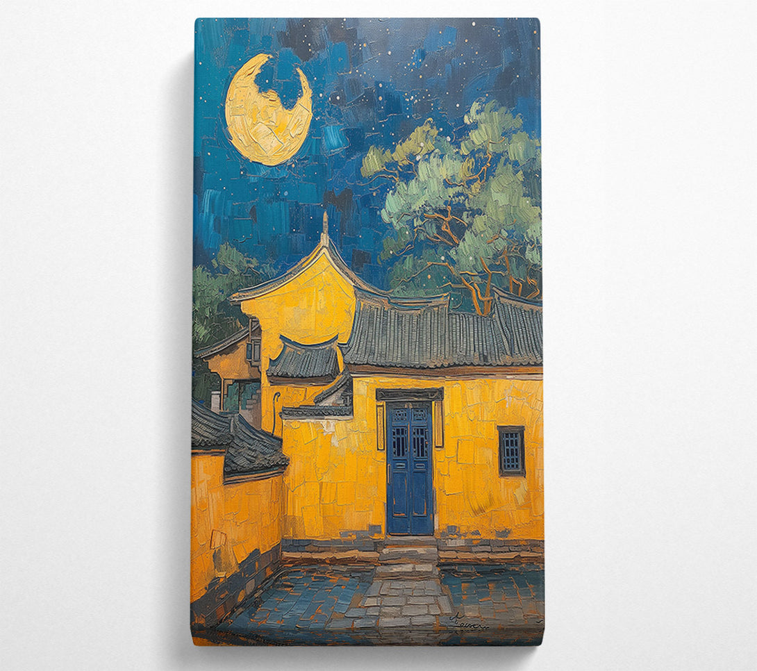  A Canvas Print of Golden Moonlit Courtyard Canvas Art