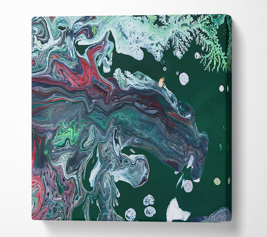  A Canvas Print of Emerald Flowing Forms Canvas Wall Art