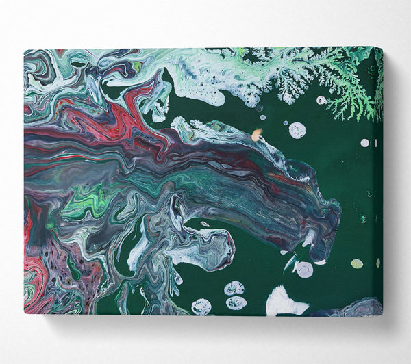  A Canvas Print of Emerald Flowing Forms Canvas Wall Art