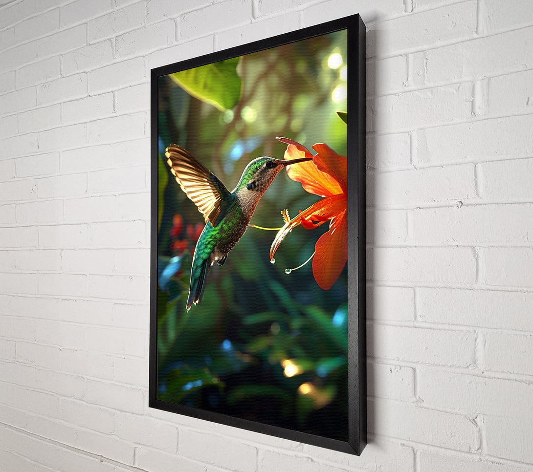  A Canvas Print of Emerald Hummingbird'S Nectar Canvas Art
