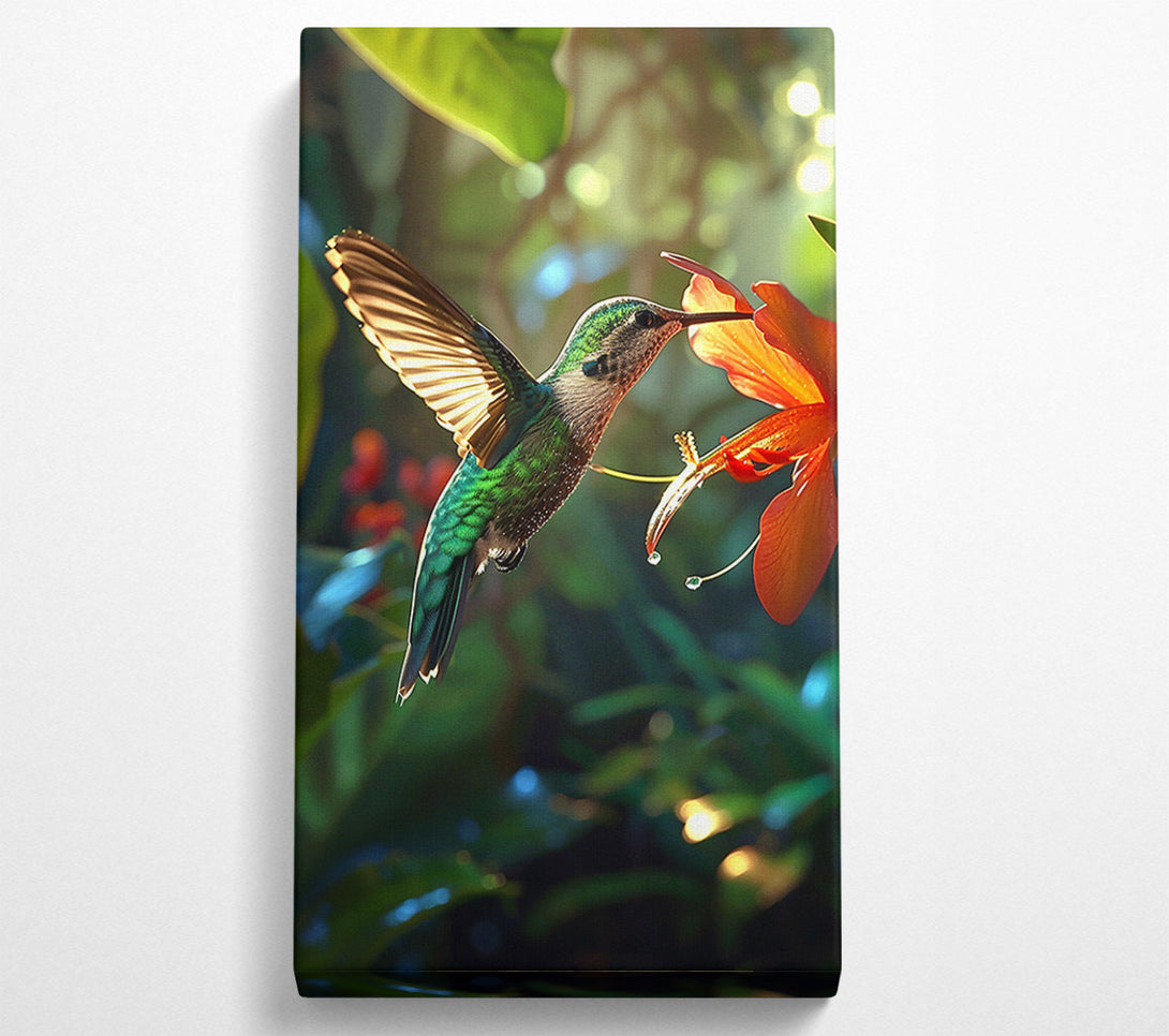  A Canvas Print of Emerald Hummingbird'S Nectar Canvas Art