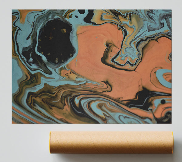 Orange Swirling Abstract Poster