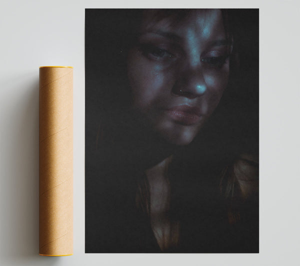 Blue Light Portrait Poster
