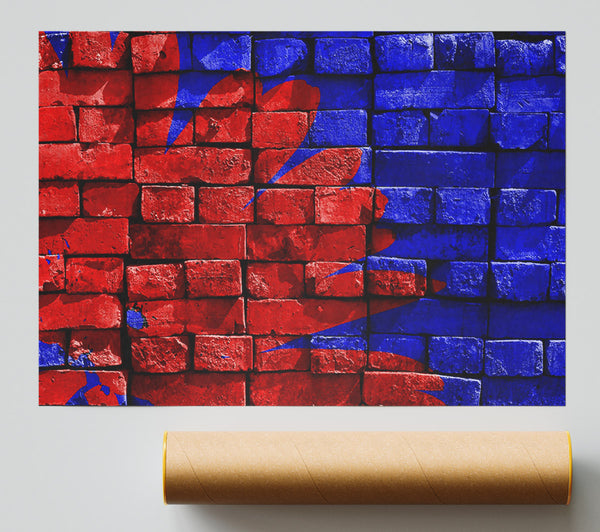 Crimson Brick Wall Print