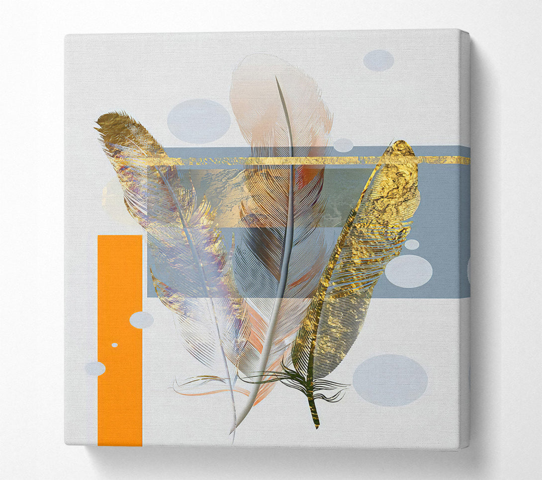  A Canvas Print of Gold Feather Impression Canvas Art