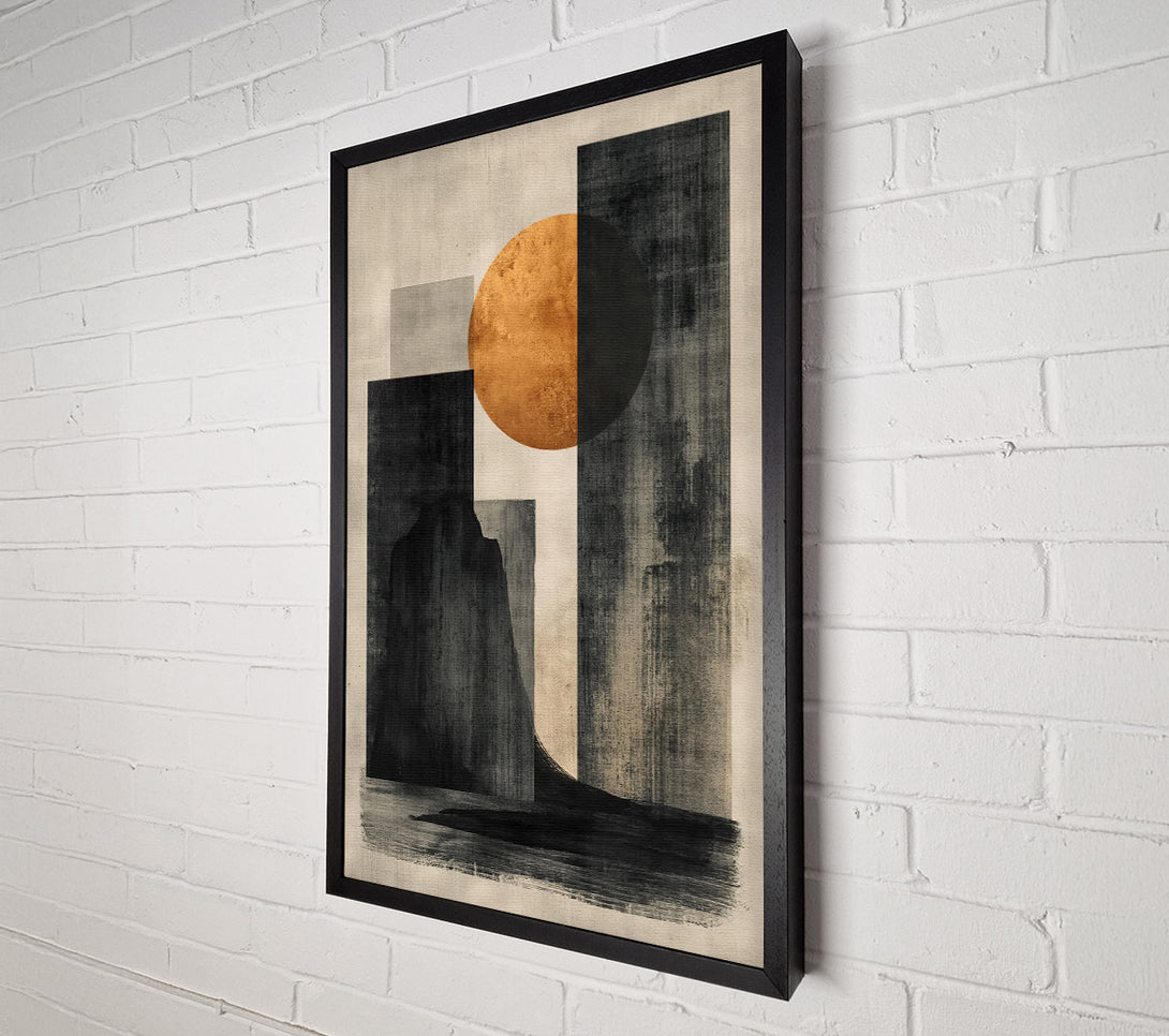  A Canvas Print of Golden Abstract Forms Canvas Wall Art