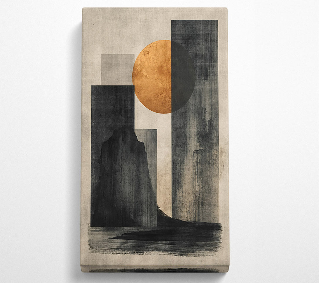  A Canvas Print of Golden Abstract Forms Canvas Wall Art