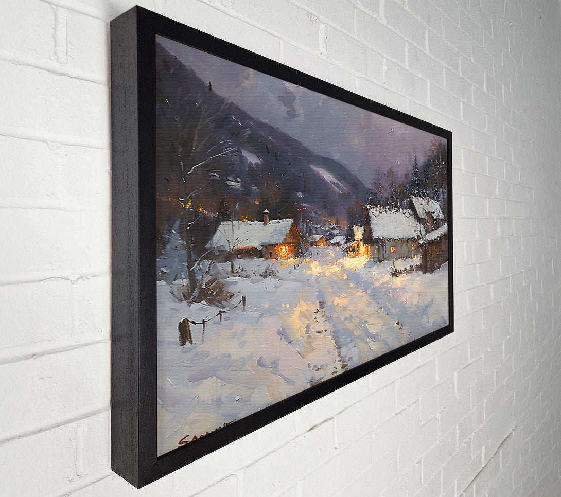  A Canvas Print of Golden Light Snowscape Canvas Art