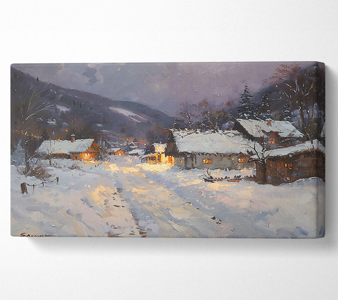  A Canvas Print of Golden Light Snowscape Canvas Art