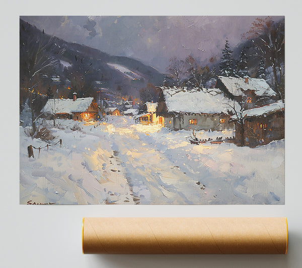 Golden Light Snowscape Print