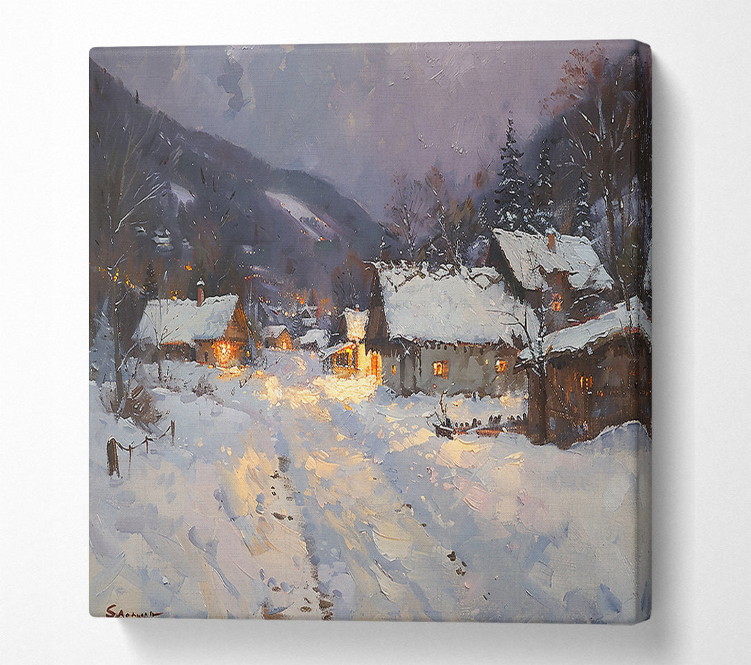  A Canvas Print of Golden Light Snowscape Canvas Art