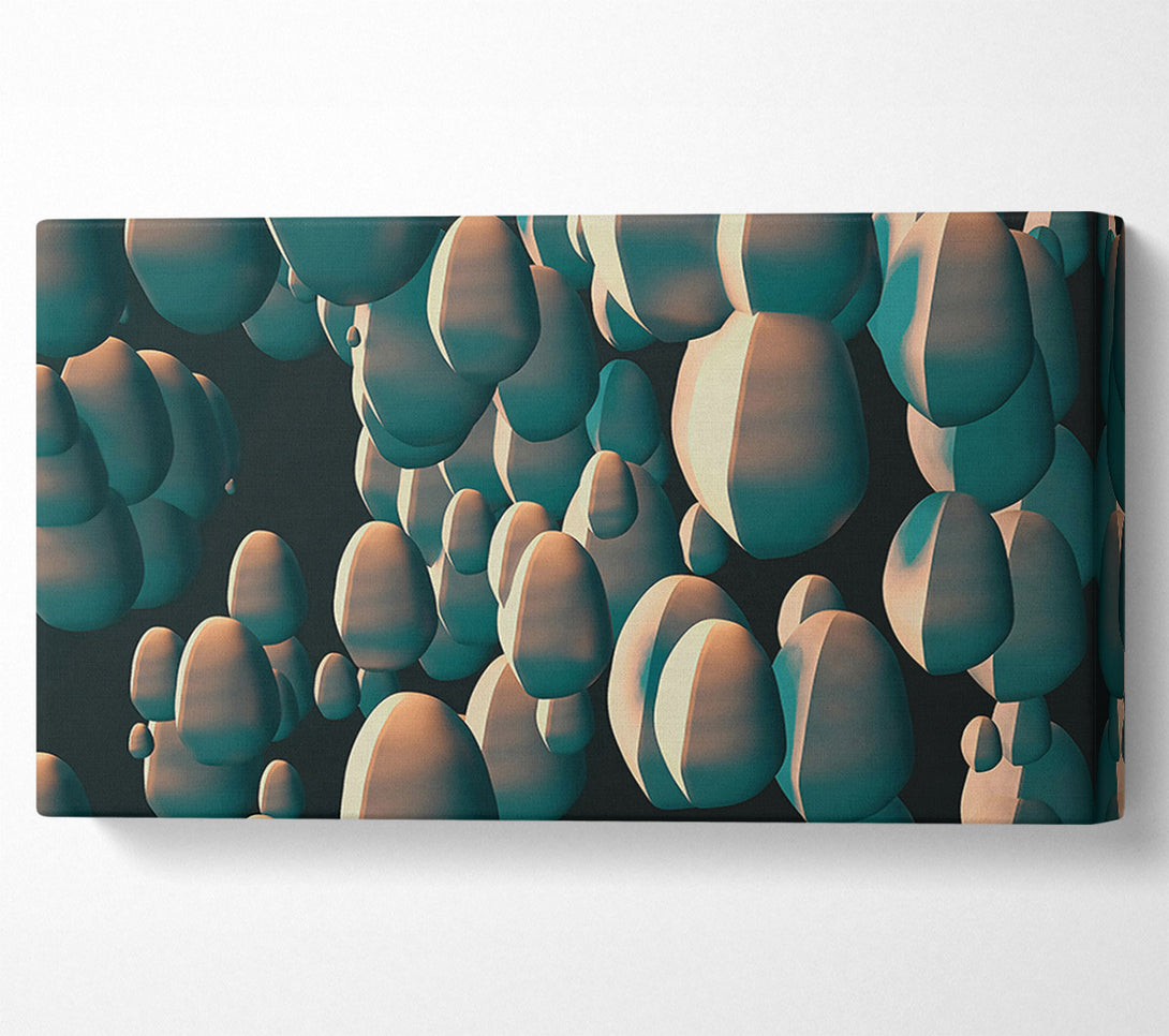  A Canvas Print of Teal Abstract Forms Canvas Art