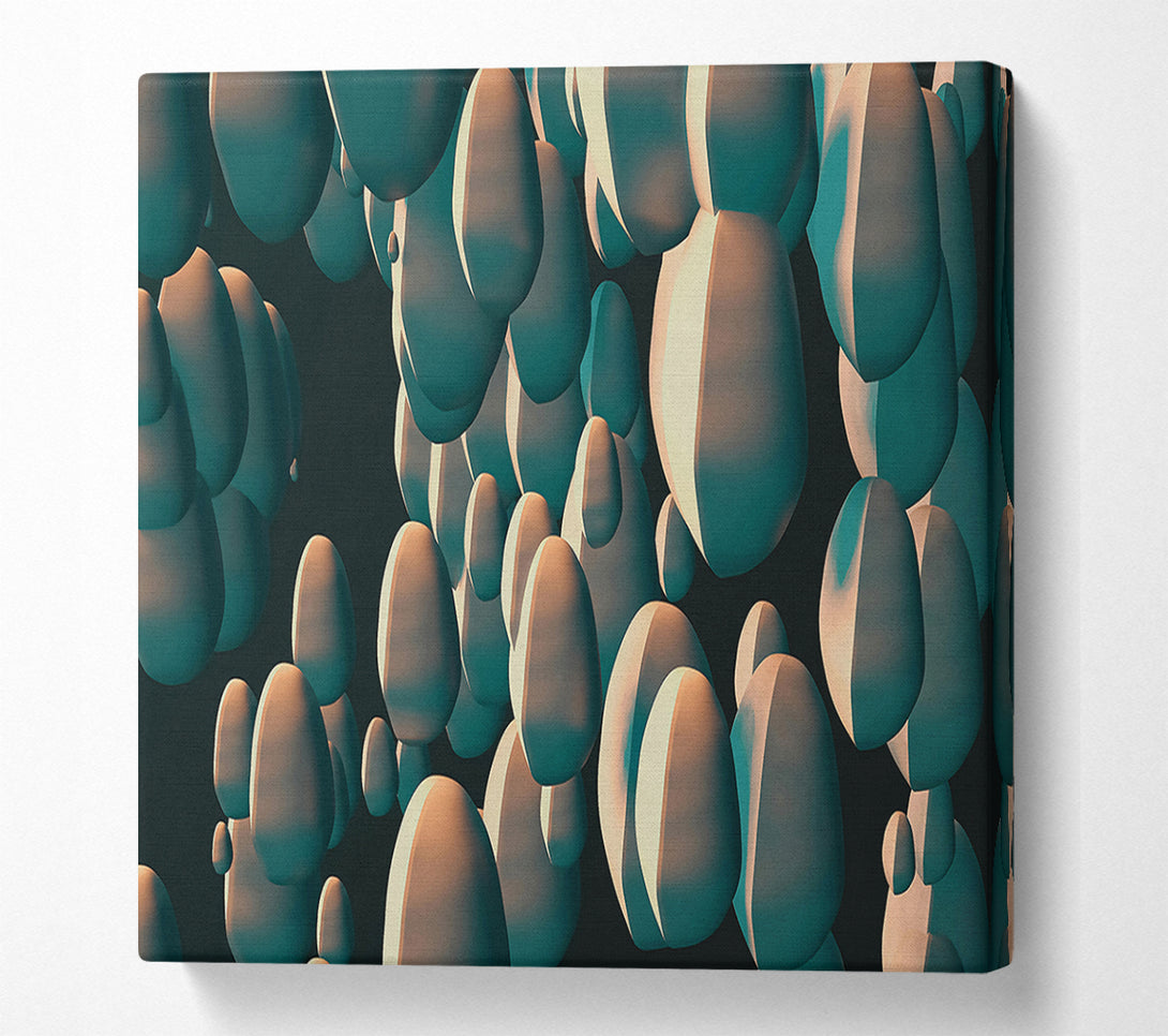  A Canvas Print of Teal Abstract Forms Canvas Art