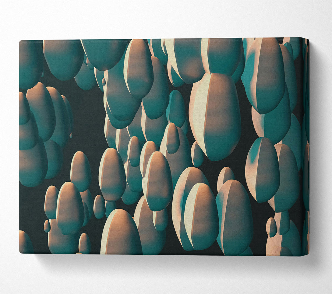  A Canvas Print of Teal Abstract Forms Canvas Art