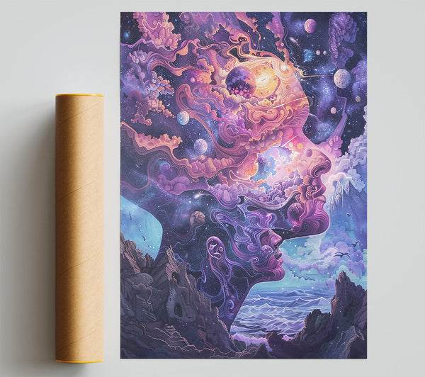 Purple Cosmic Embrace Giclee Print