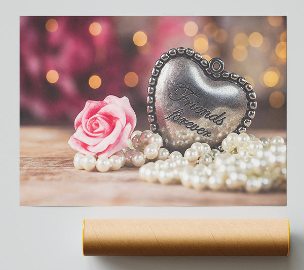 Pink Pearl Heart Poster