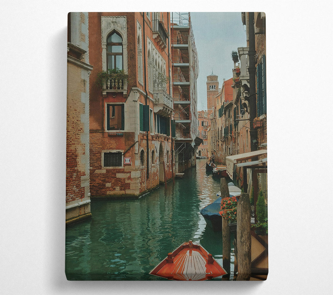  A Canvas Print of Teal Venice Canal View Canvas Wall Art
