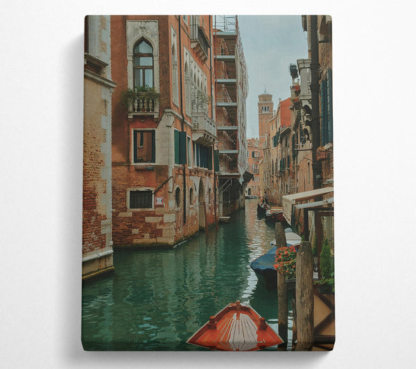  A Canvas Print of Teal Venice Canal View Canvas Wall Art