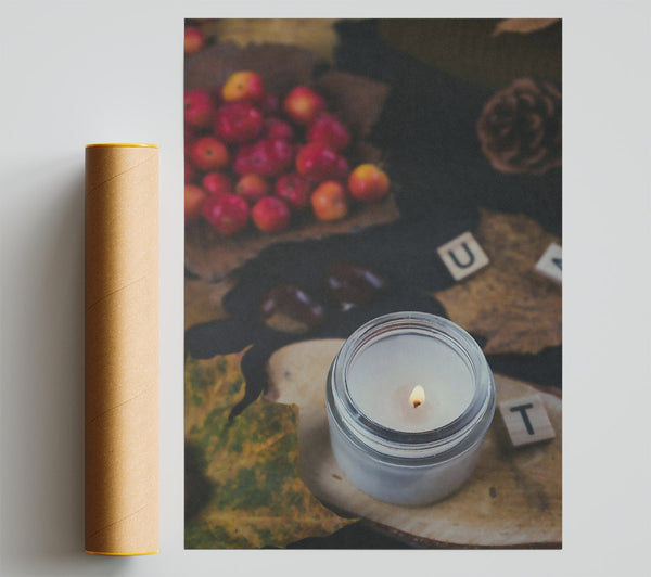 Warm White Candlelight Poster