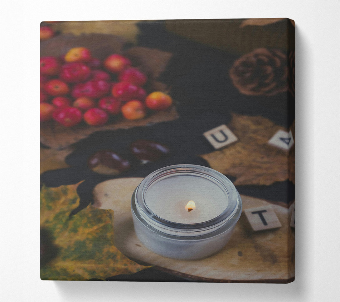  A Canvas Print of Warm White Candlelight Canvas Art