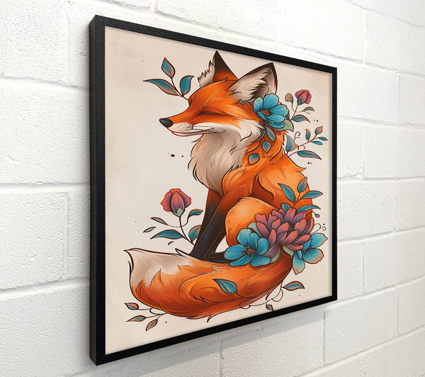 Orange Fox And Blooms