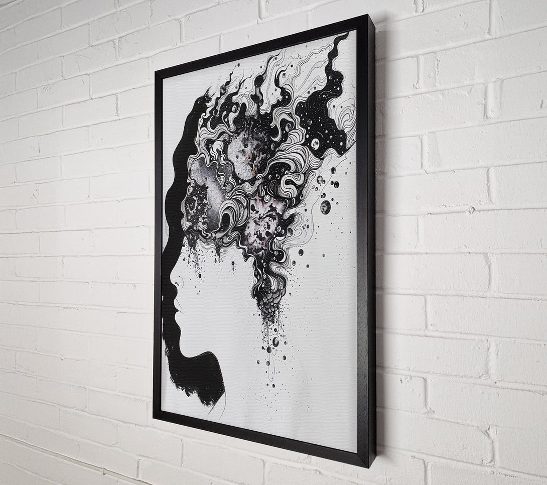  A Canvas Print of Black Cosmic Silhouette Canvas Wall Art