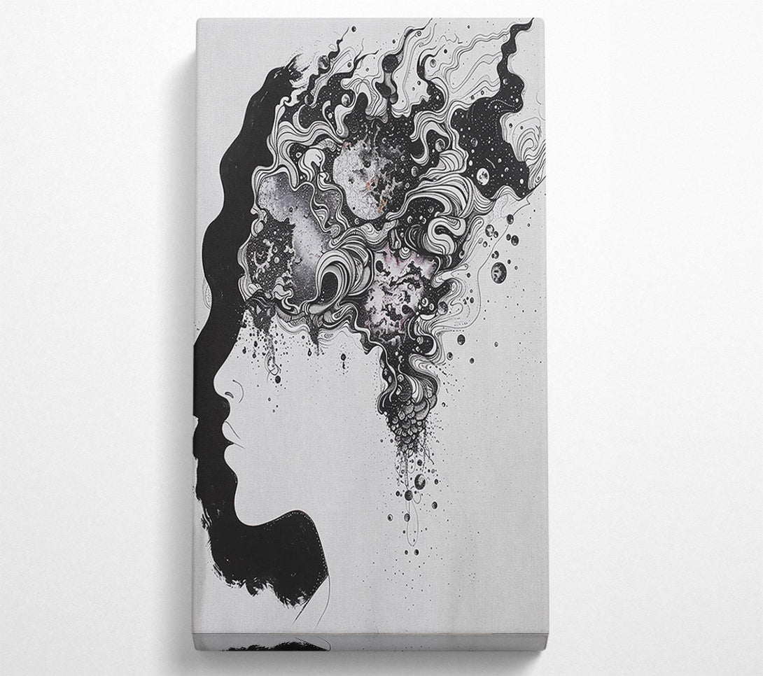 A Canvas Print of Black Cosmic Silhouette Canvas Wall Art