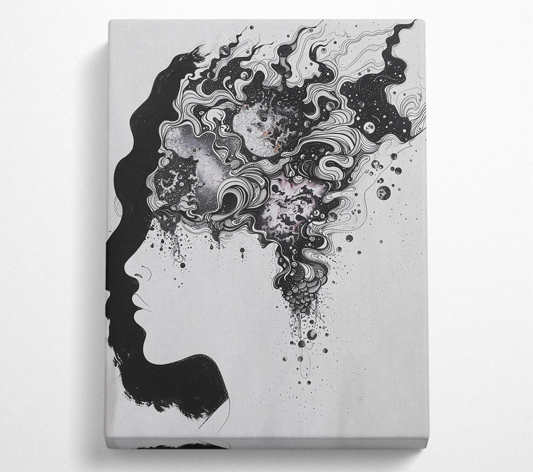  A Canvas Print of Black Cosmic Silhouette Canvas Wall Art