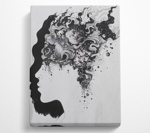  A Canvas Print of Black Cosmic Silhouette Canvas Wall Art