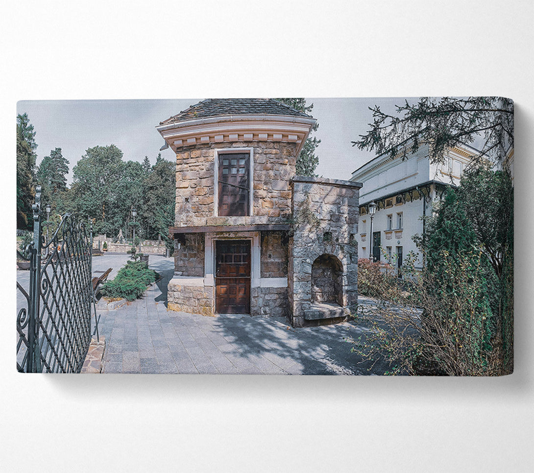  A Canvas Print of Stone Garden Gatehouse Canvas Art
