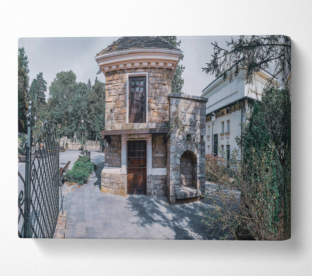  A Canvas Print of Stone Garden Gatehouse Canvas Art