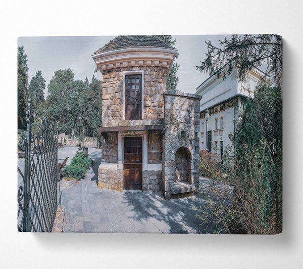  A Canvas Print of Stone Garden Gatehouse Canvas Art