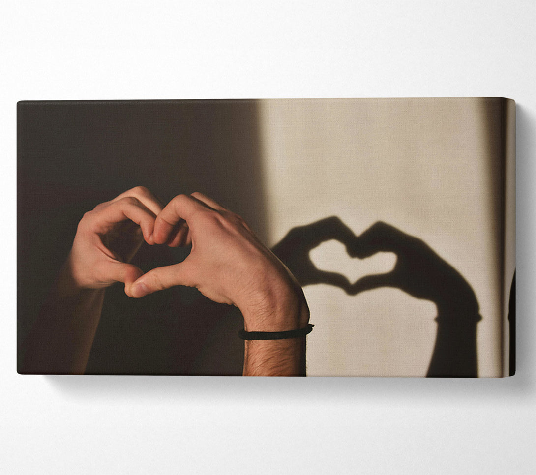  A Canvas Print of Golden Heart Shadow Canvas Wall Art