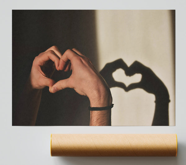 Golden Heart Shadow Poster
