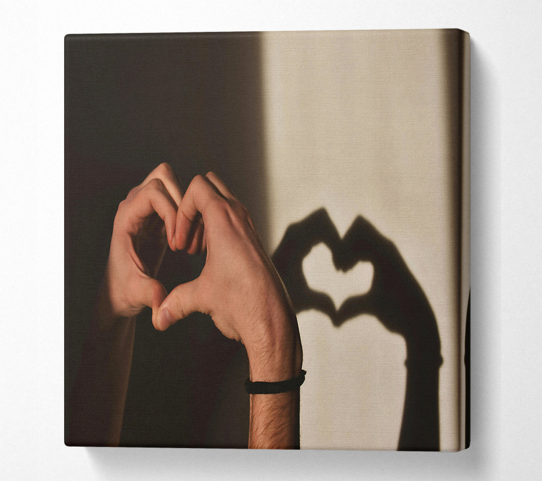  A Canvas Print of Golden Heart Shadow Canvas Wall Art